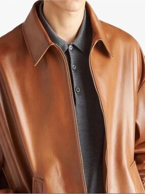 Men's Classic Tan Leather Jacket
